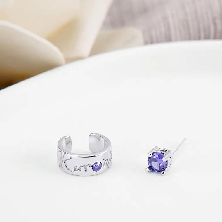 Sanrio Kuromi I.Love.Kuromi 925 Earrings Silver with Box KawaiiGiftLand