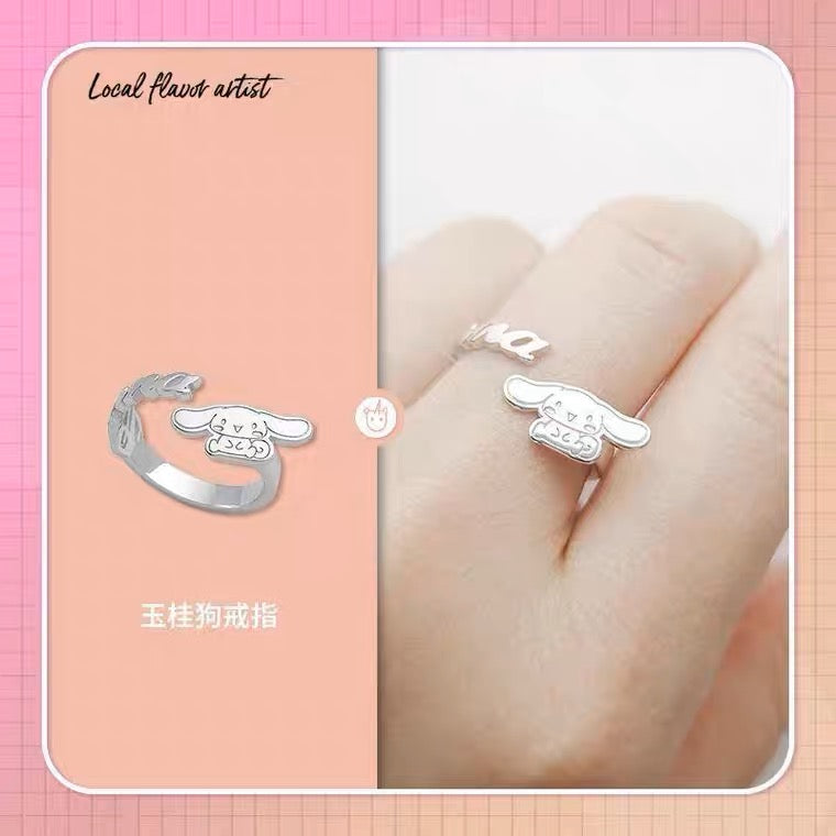 Sanrio Cinnamoroll 925 Sterling Silver & Gold Ring with Ring Box KawaiiGiftLand