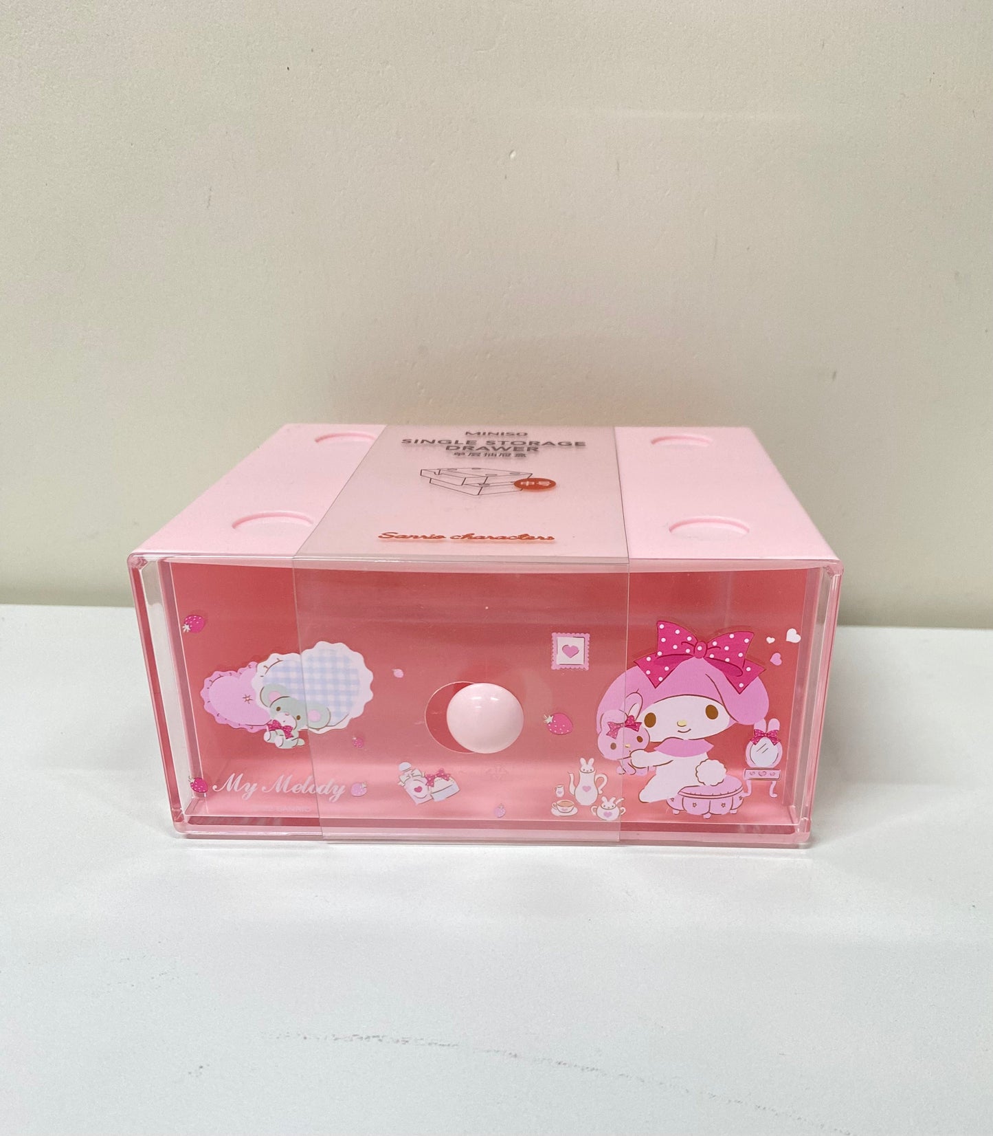Miniso Sanrio Hello Kitty My Melody Kuromi Cinnamoroll Single Storage Drawer Desk Helper KawaiiGiftLand