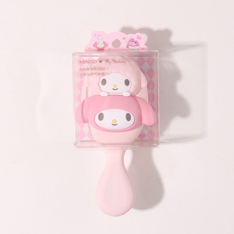 Sanrio My Melody Kuromi Cinnamoroll Pochacco with Friend Mini Paddle Brush Comb KawaiiGiftLand