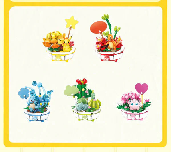 Pokemon Jigglypuff Flowerpot Potted Plant Building Blocks Toy Collections KawaiiGiftLand