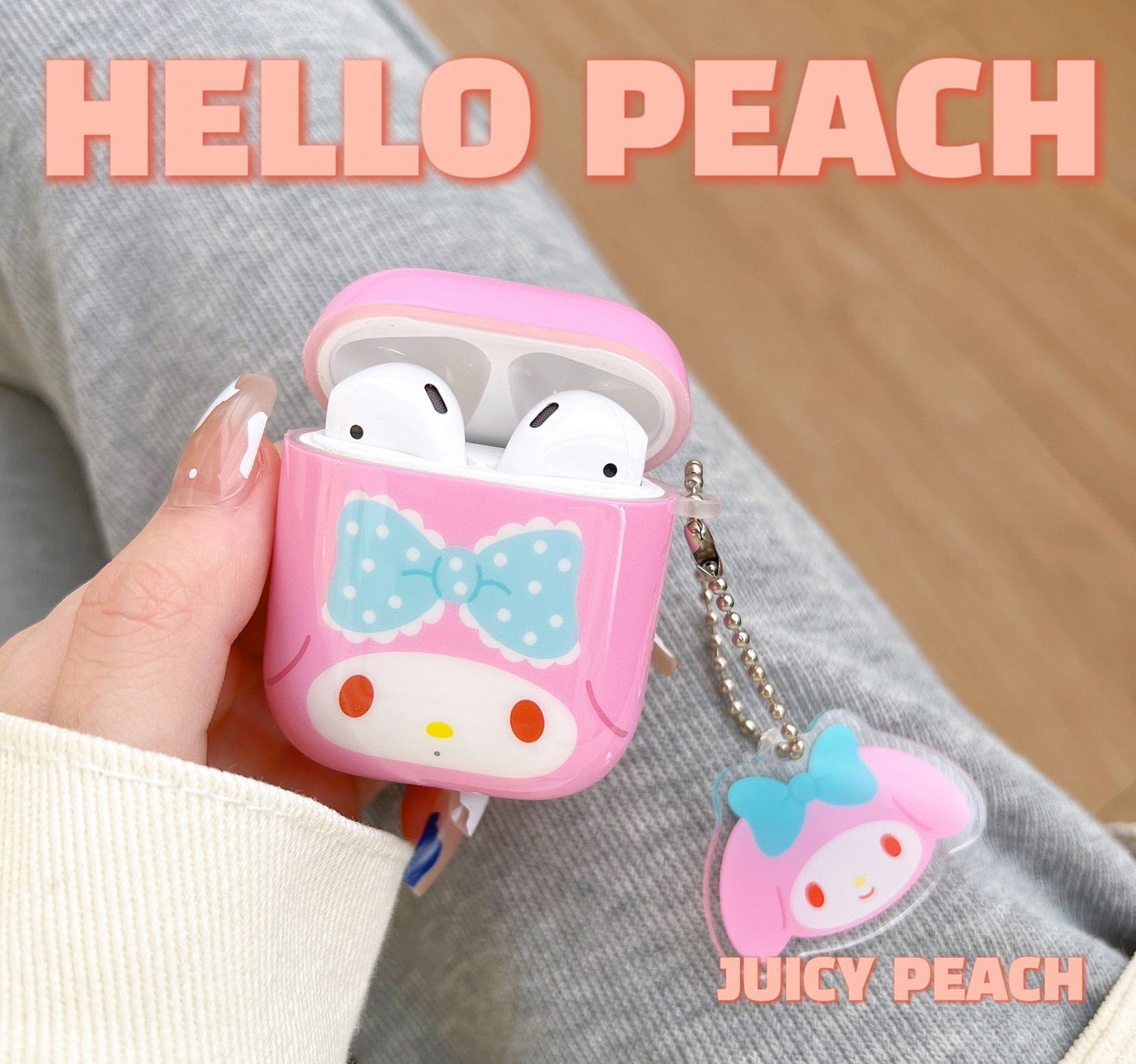 Japanese Cartoon My Melody Kuromi Simple Big Head AirPods AirPodsPro AirPods3 Case KawaiiGiftLand