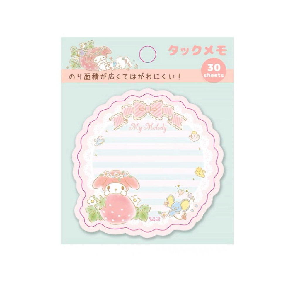 Sanrio Japan Mini Memo Pad Part 3 | Hello Kitty My Melody Kuromi Little Twin Stars Cinnamoroll Pompompurin Pochacco Keroppi Gudetama Tuxedosam - 30Sheets KawaiiGiftLand