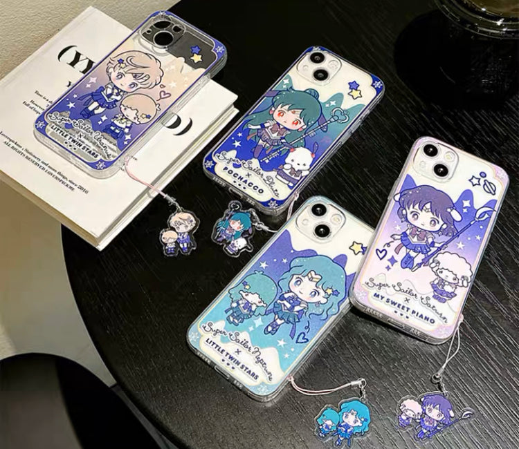 Clean Japanese Cartoon Sailor Girl X Little Twin Stars Piano PC iPhone Case 6 7 8 PLUS SE2 XS XR X 11 12 13 14 15 16 Pro Promax 12mini 13mini KawaiiGiftLand