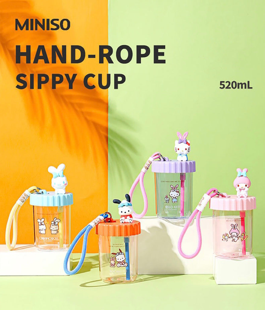 Sanrio 520ml Hand-Rope Sippy Cup Hello Kitty My Melody Cinnamoroll Pochacco - for Cool Drink KawaiiGiftLand