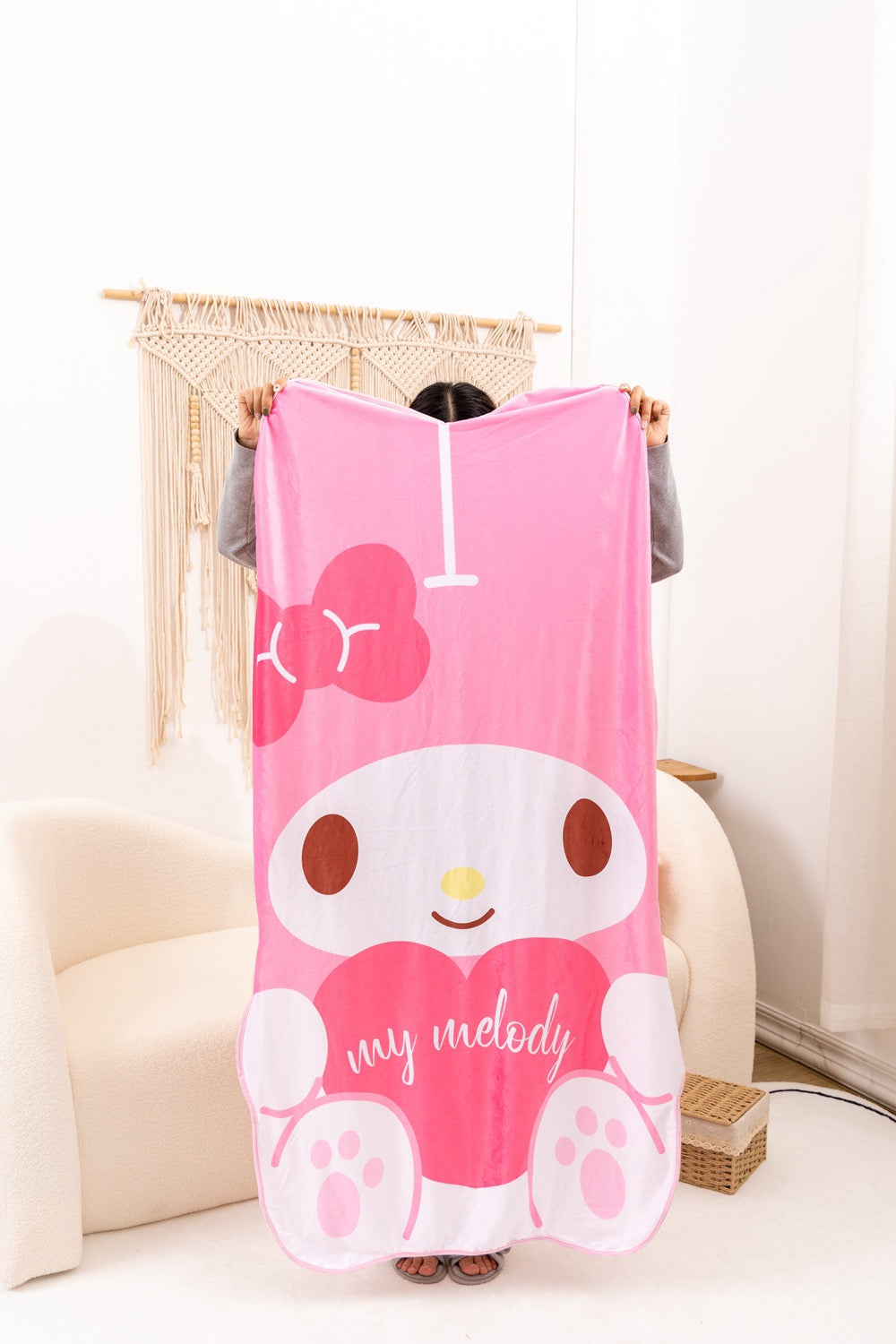 Sanrio Summer Cool Feeling & Felt Blanket | My Melody Cinnamoroll Hangyodon - 145x90cm KawaiiGiftLand