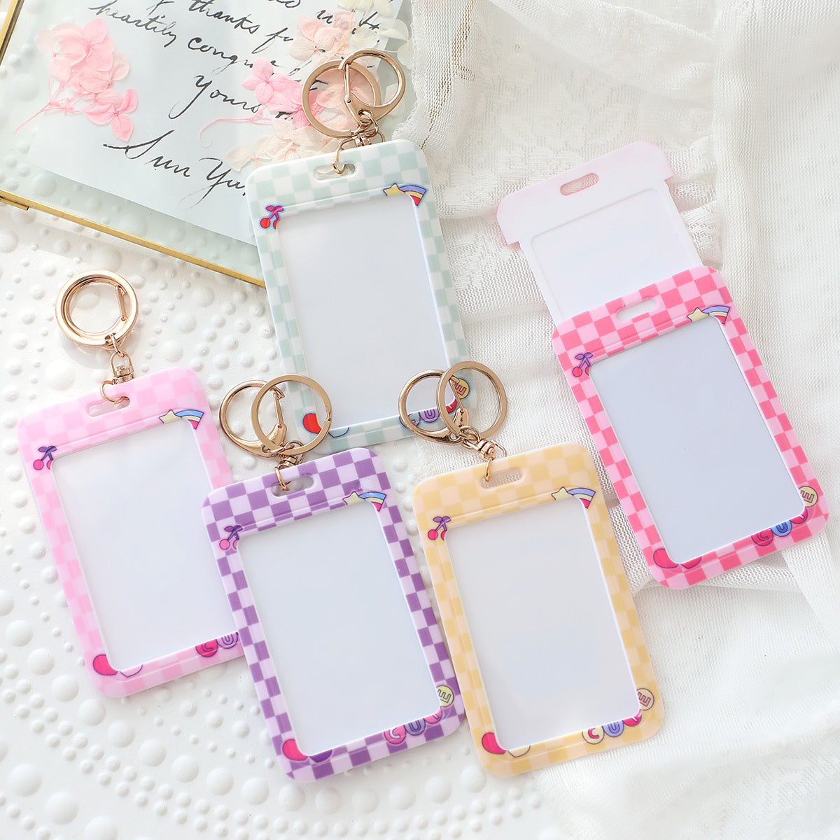 Sanrio Hello Kitty My Melody Kuromi Little Twin Stars Cinnamoroll Pompompurin Pochacco Card Badge Holder with Keychain KawaiiGiftLand