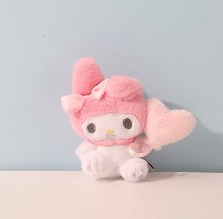 Sanrio Characters with Balloon Plush Doll Keychain | Hello Kitty My Melody Kuromi Cinnamoroll Pompompurin Pochacco KawaiiGiftLand
