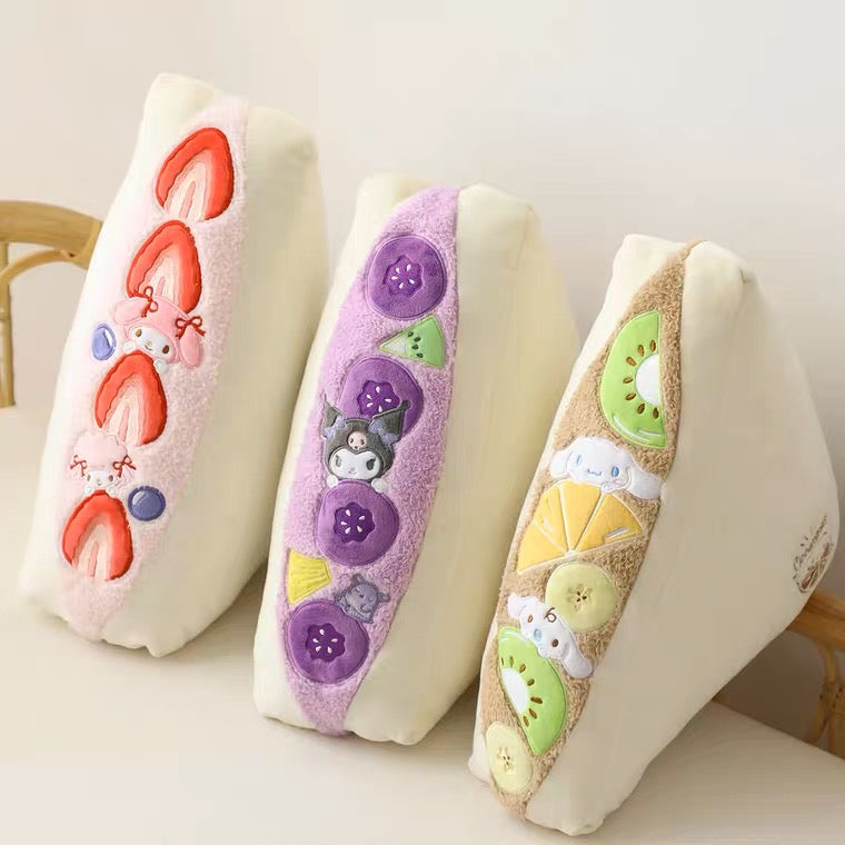 Sanrio Japan Fruit Sandwich Cushion | My Melody Kuromi Cinnamoroll - 14x40x28cm KawaiiGiftLand