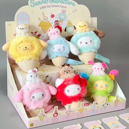 TOPTOY Sanrio Characters Mini Ice Cream Cone Plush Blind Box