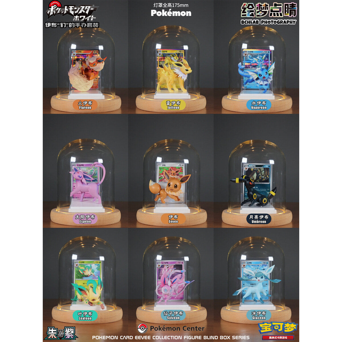 Pokemon Card Eevee Collection - 9 lamp shades and a full case of 9 boxes