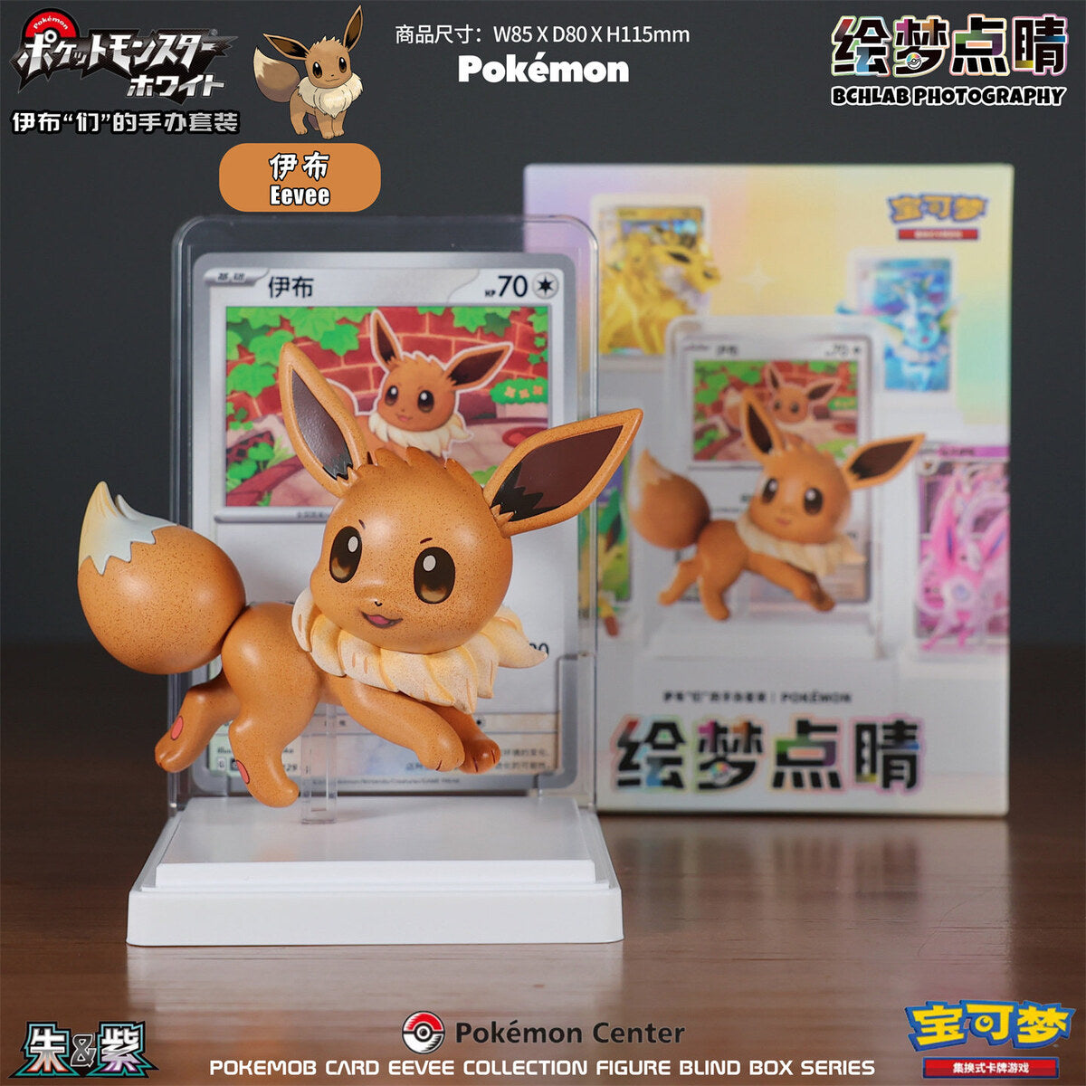 Pokemon Card Eevee Collection - Eevee confirmed figure with card display