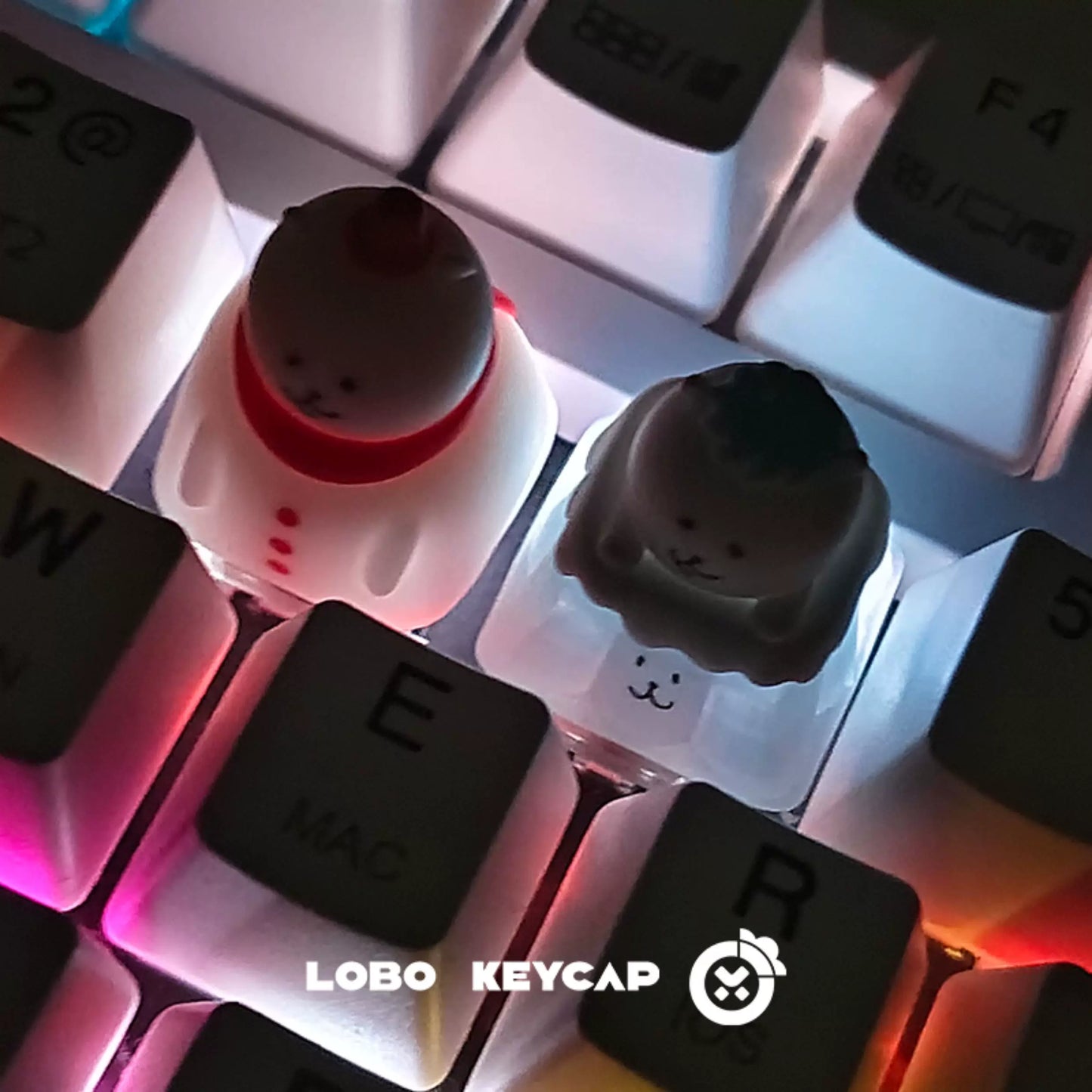 Lobo Keyboard Keycap Joker Bear - Original Resin Art Custom Cartoon Cute Keycap for Office Pc Gamer Accessories
