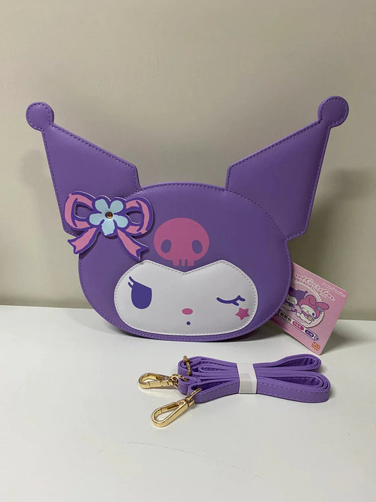 Sanrio Kuromi Purple Secret Garden Big Head Shoulder Bag KawaiiGiftLand