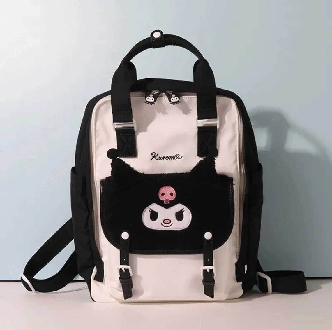 Sanrio Kuromi Cinnamoroll 2 ways Backpack Fluffy Face can put in Laptop KawaiiGiftLand
