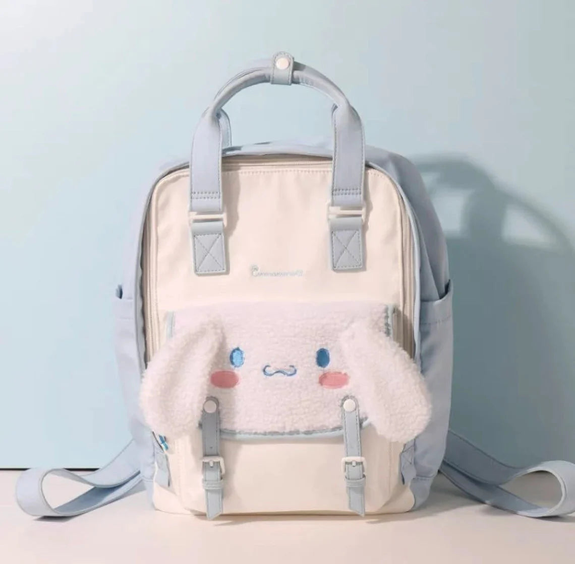 Sanrio Kuromi Cinnamoroll 2 ways Backpack Fluffy Face can put in Laptop KawaiiGiftLand