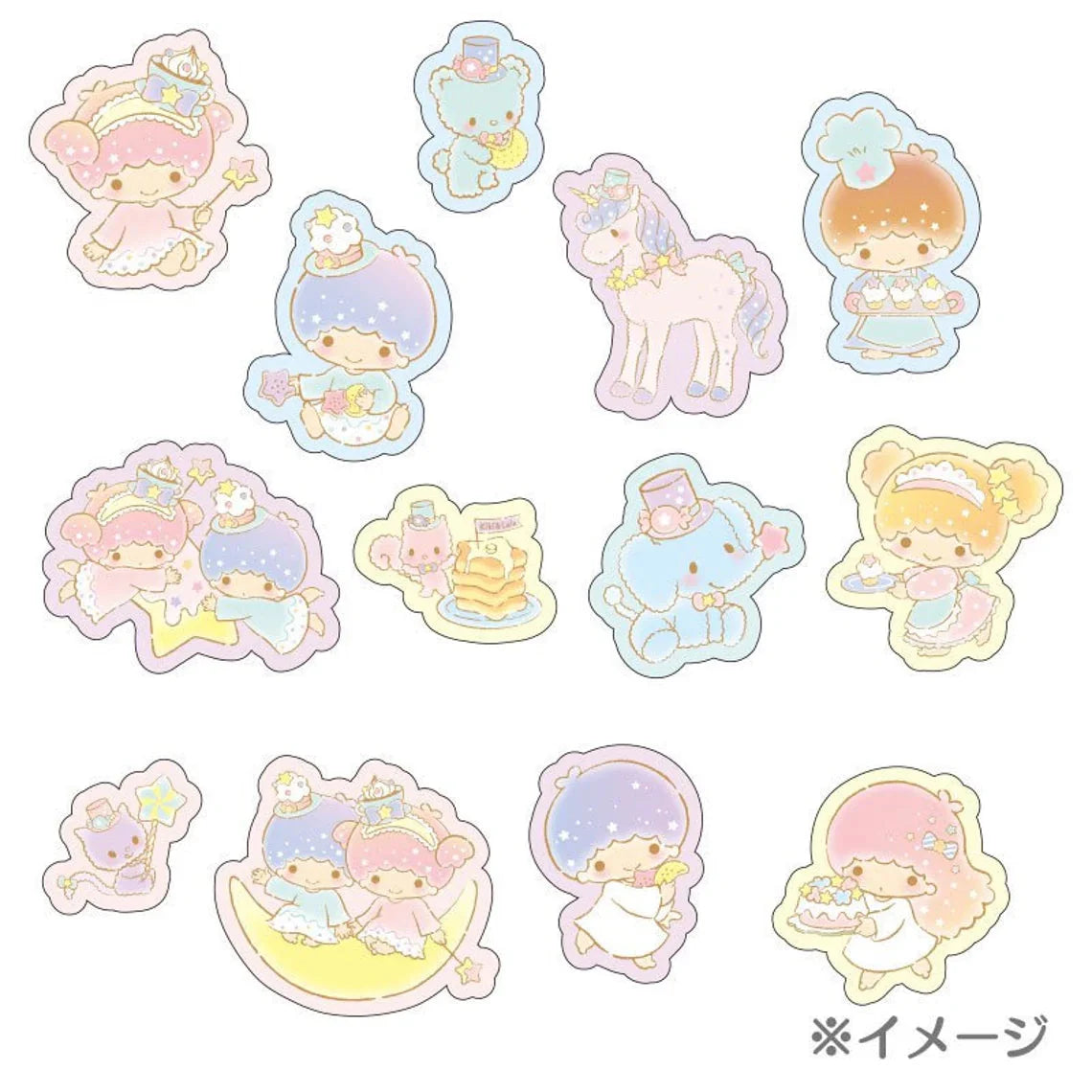Japan Sanrio Set of 26 Little Twin Stars Sweets Cakes Cafe Stickers KawaiiGiftLand