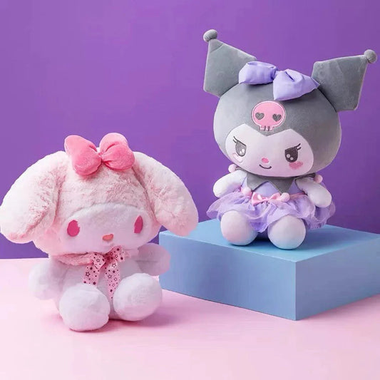 Sanrio Sakura Melody & Purple Dress Kuromi Plush Doll KawaiiGiftLand