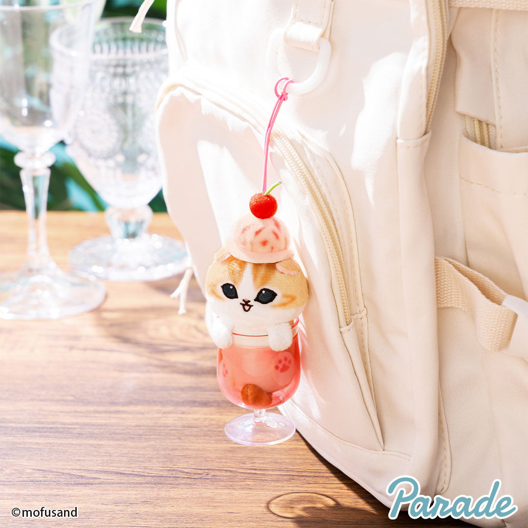 Mofusand | Mofusand Cat in Drink Cups with Ice Cream on Head Cute Mascot Plush Doll Keychain | Phone Case | lifestyle