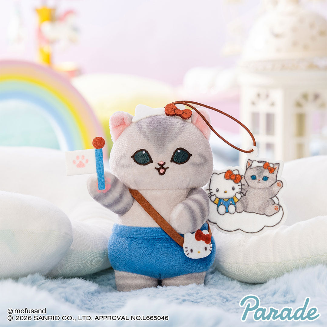 Mofusand X Sanrio Series | Mofusand Cat Crossover Kitty My Melody Kuromi Cute Mascot Plush Doll Keychain - Kawaii items Room Decoration Doll
