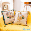 Japan Mofusand X Hibiya-Kadan | Mofusand Cat Summer Flower Garden Knitting Cushion - Kawaii items Room Decoration