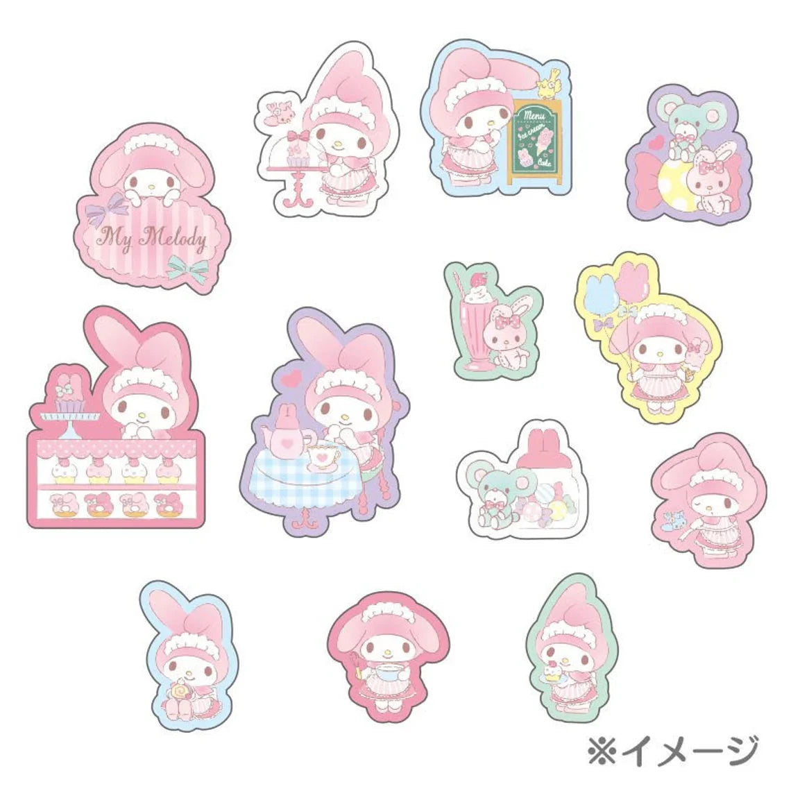 Japan Sanrio Set of 26 My Melody Sweets Cakes Cafe Stickers KawaiiGiftLand