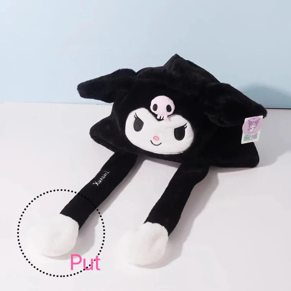 Sanrio My Melody Kuromi Cinnamoroll Hat Ear can Move Winter Warm Accessory Outfits KawaiiGiftLand