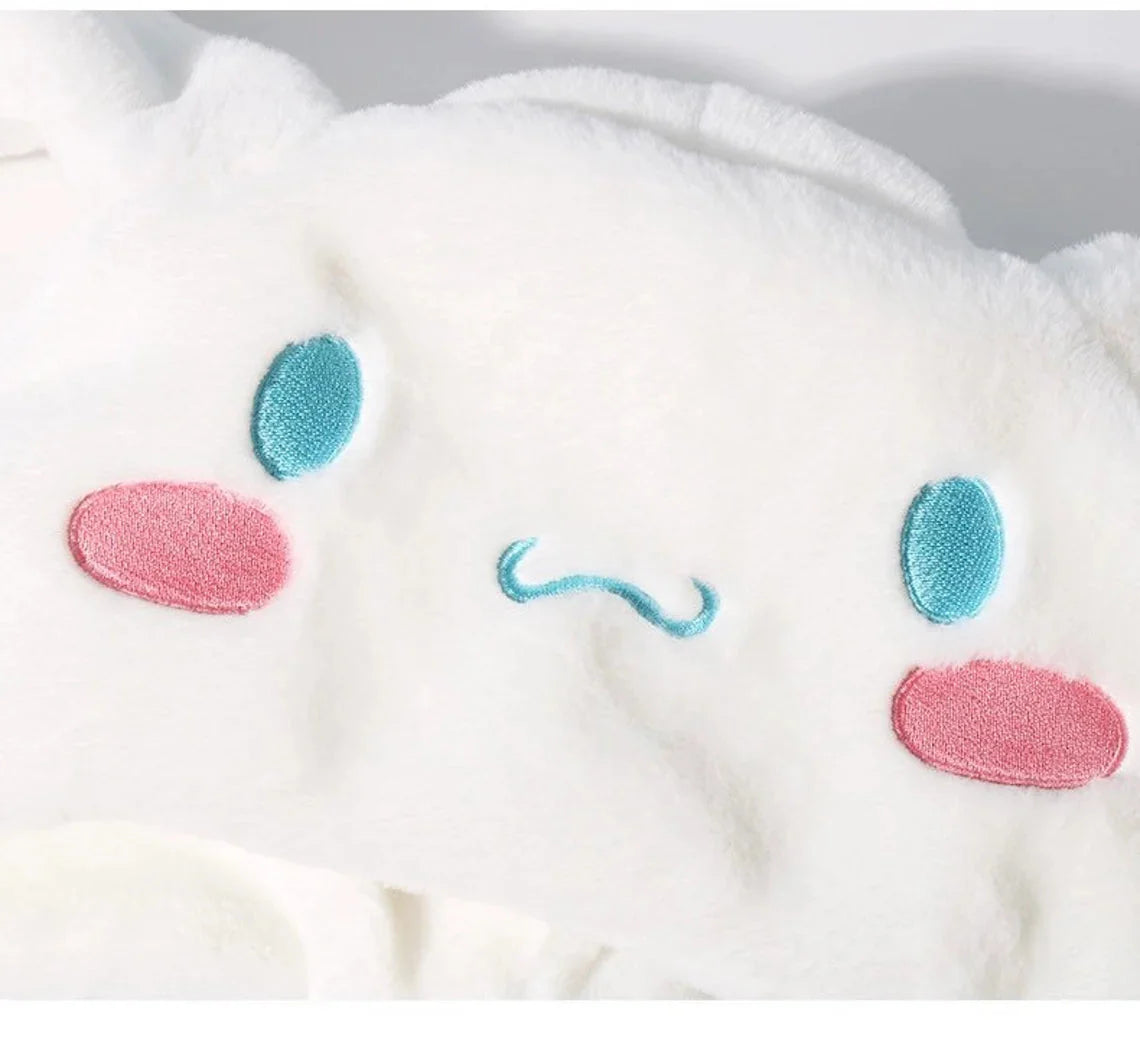 Sanrio My Melody Kuromi Cinnamoroll Hat Ear can Move Winter Warm Accessory Outfits KawaiiGiftLand