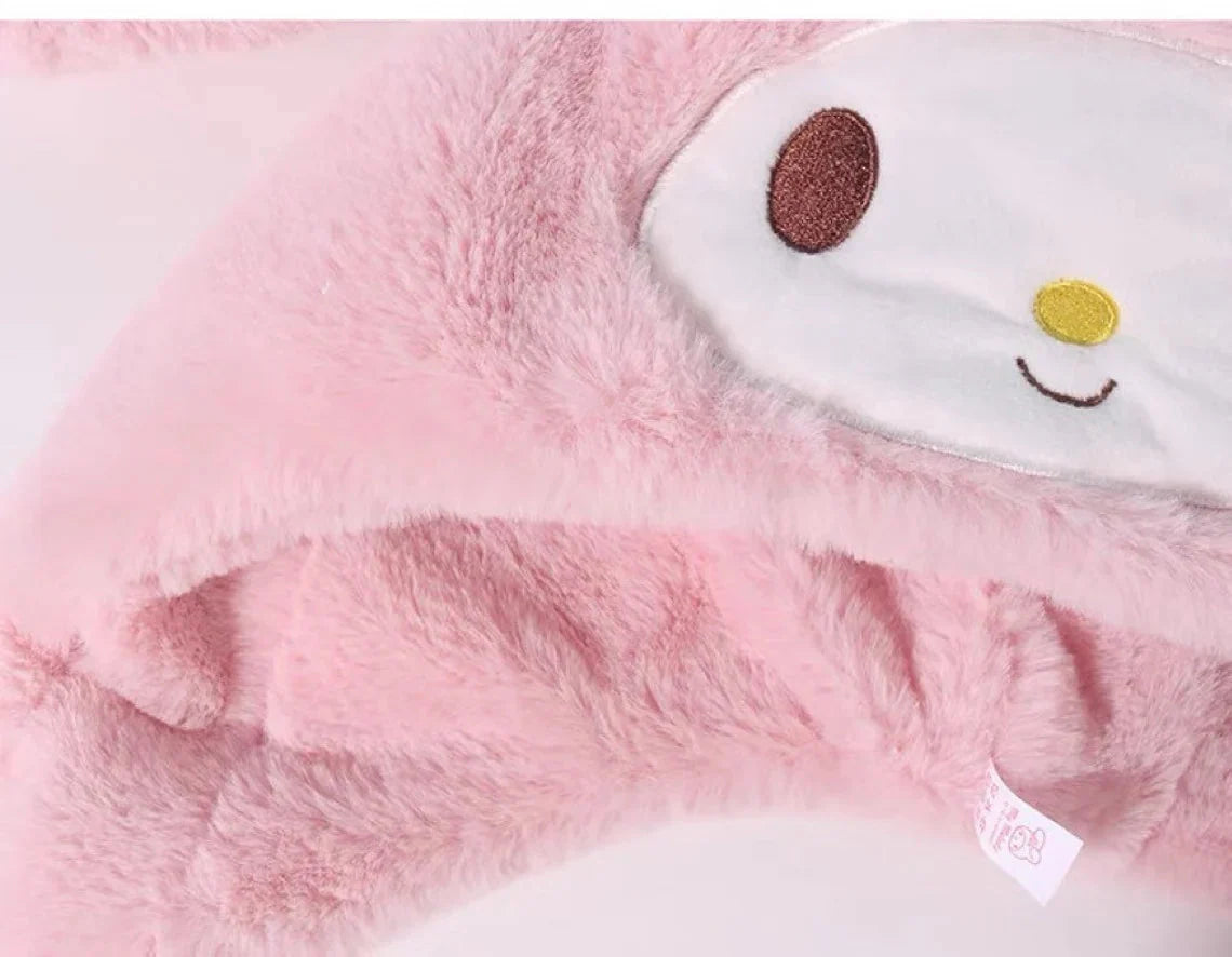 Sanrio My Melody Kuromi Cinnamoroll Hat Ear can Move Winter Warm Accessory Outfits KawaiiGiftLand
