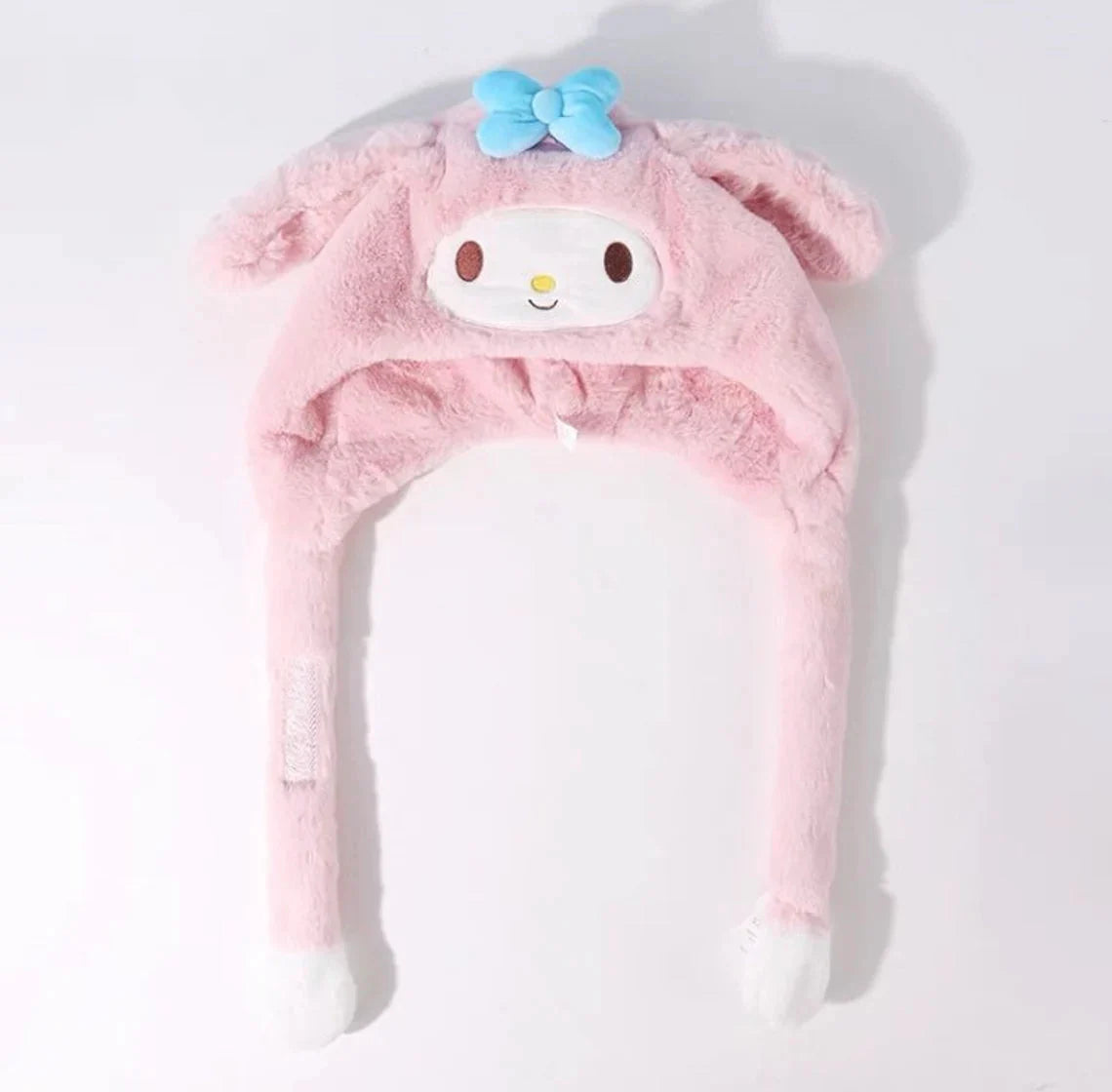 Sanrio My Melody Kuromi Cinnamoroll Hat Ear can Move Winter Warm Accessory Outfits KawaiiGiftLand