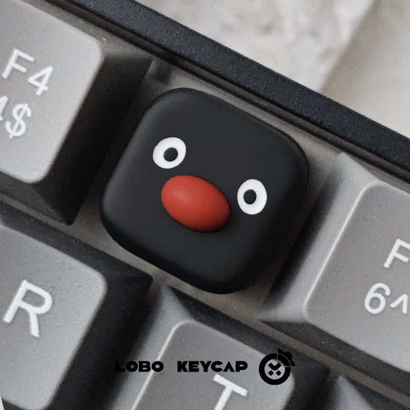 Lobo Keyboard Keycap Pingu- Original Resin Art Custom Cartoon Cute Keycap for Office Pc Gamer Accessories