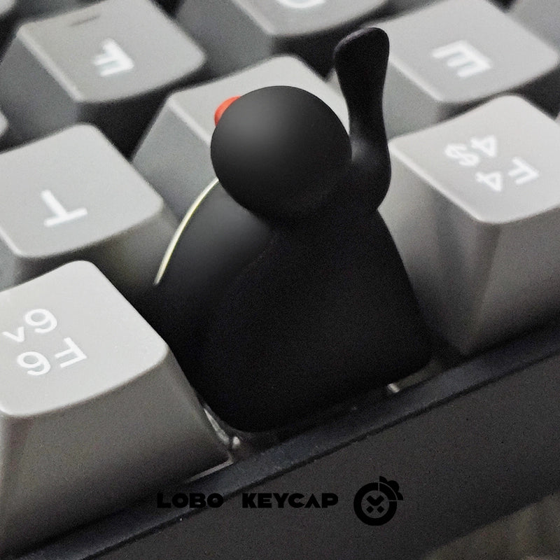 Lobo Keyboard Keycap Pingu- Original Resin Art Custom Cartoon Cute Keycap for Office Pc Gamer Accessories