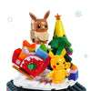 Pokemon Christmas Music Box Pikachu and Eevee Building Blocks Toy Collections