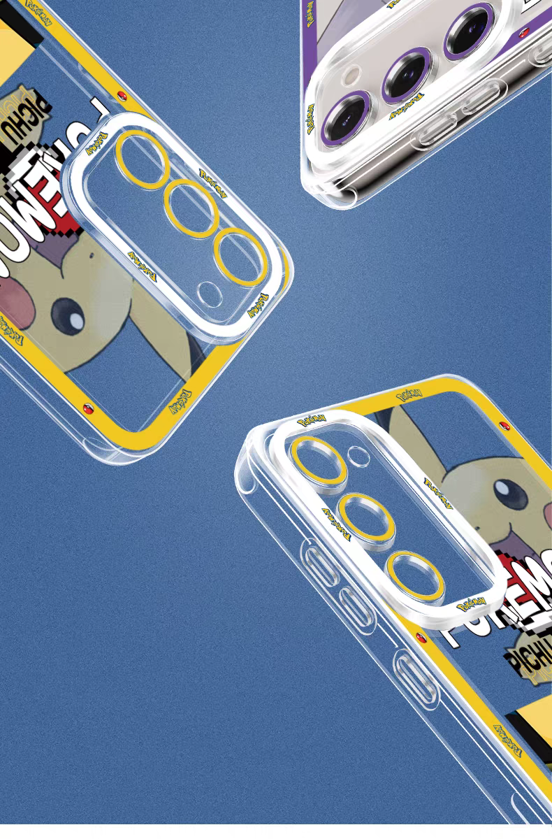 Japan Cartoon Pokemon Half Face Version | Pichu Pikachu Gastly Gengar Psyduck Golduck Charmander Charizard Squirtle Blastoise Bulbasaur Venusaur Eevee Sylveon Jigglypuff Wigglytuff - Phone Case Samsung Galaxy S26 S25 S24 S23 S22 S21 FE Ultra Edge