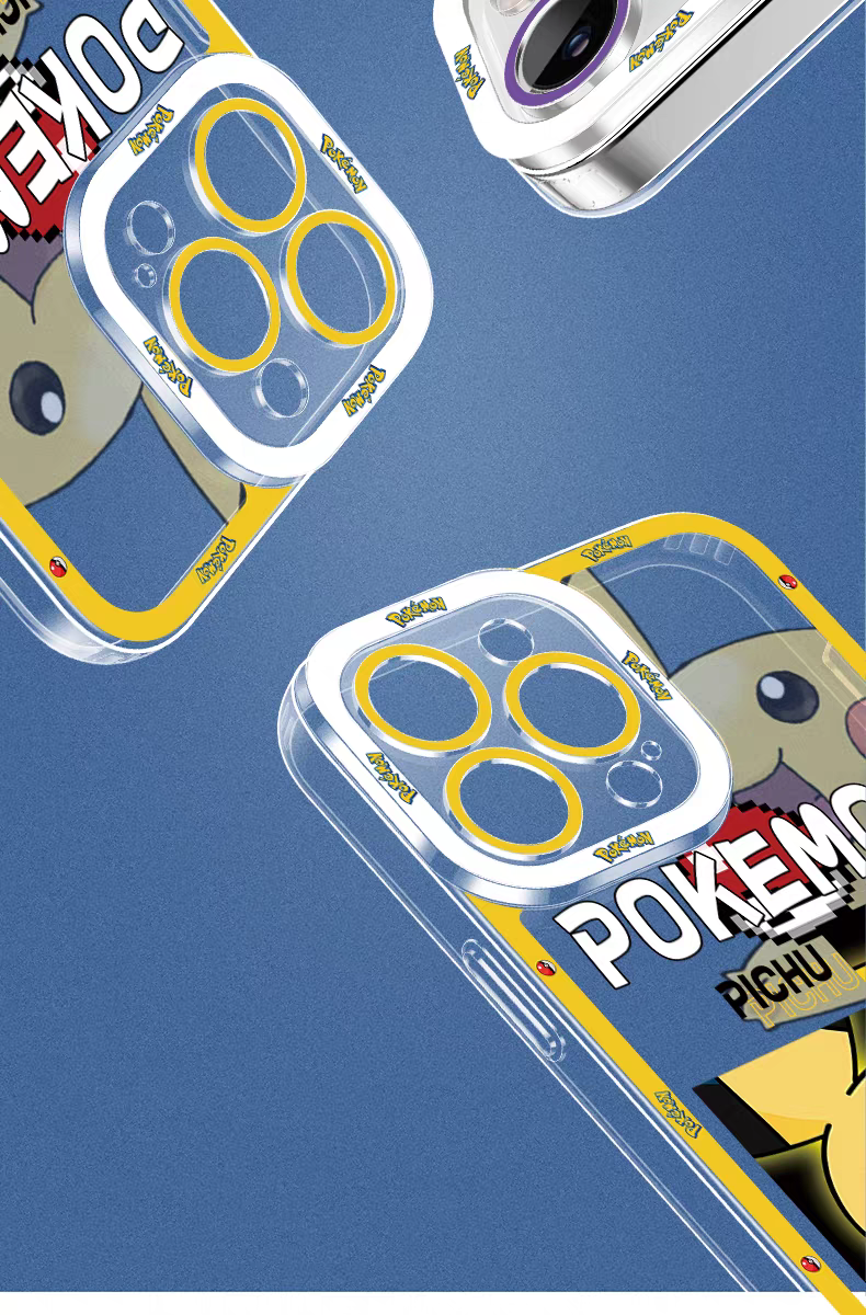 Japan Cartoon Pokemon Half Face Version | Pichu Pikachu Gastly Gengar Psyduck Golduck Charmander Charizard Squirtle Blastoise Bulbasaur Venusaur Eevee Sylveon Jigglypuff Wigglytuff - iPhone Case PLUS SE2 15 16 16e 17 17e Pro Promax 12mini 13mini