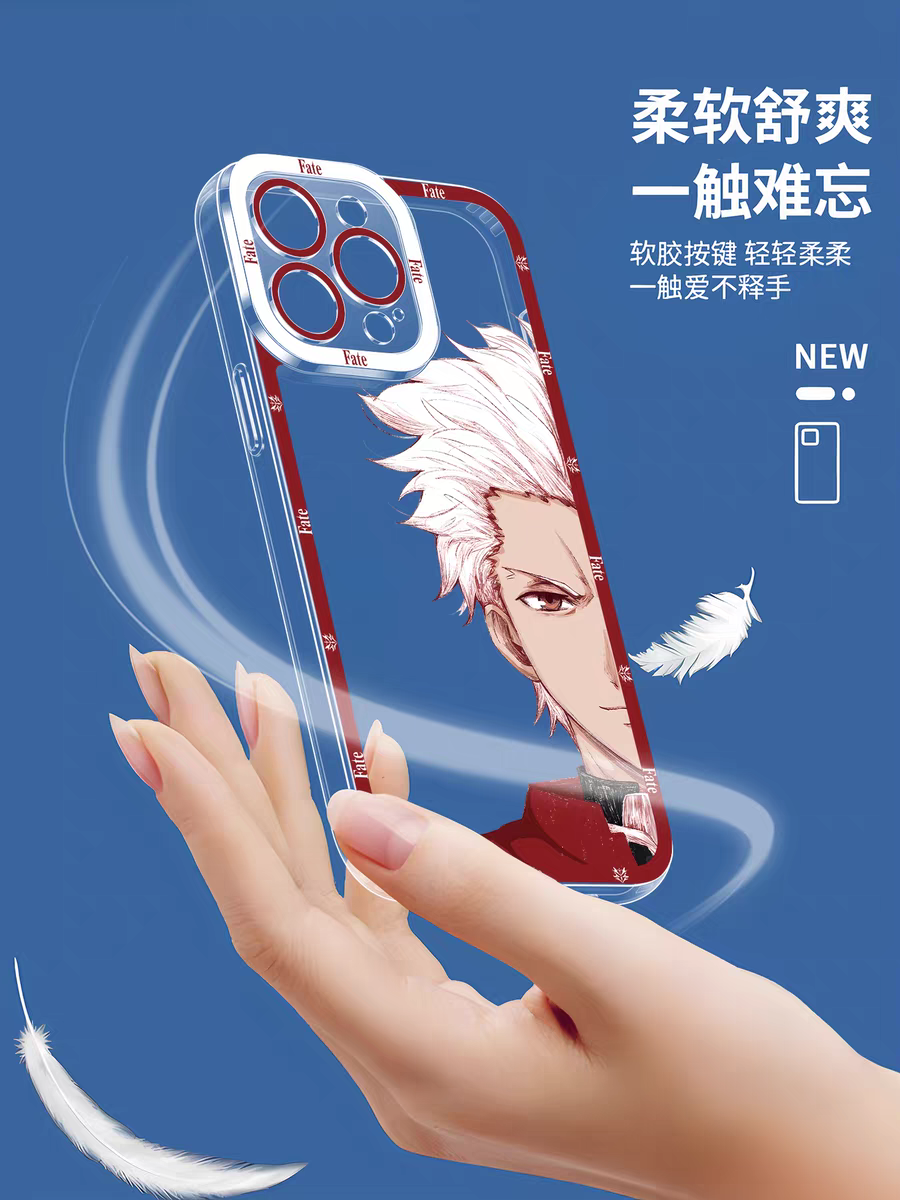 Japanese Anime Fate Stay Night Half Big Face Drawing Style | Artoria Pendragon Saber Tohsaka Rin Medusa Gilgamesh Emiya Shirou Kotomine Kirei Matou Sakura - iPhone Case PLUS SE2 XS XR X 11 12 13 14 15 16 16e 17 17e Pro Promax 12mini 13mini