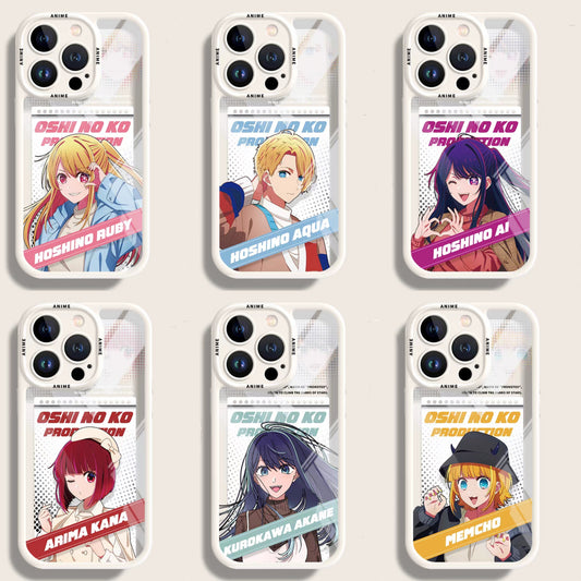 Japanese Cartoon Oshi no Ko Silicone Case | White Version 6 Styles - iPhone Case PLUS SE2 XS XR X 11 12 13 14 15 16 16e 17 17e Pro Promax 12mini 13mini