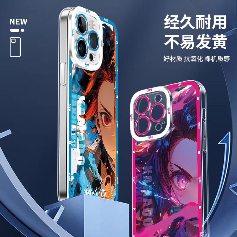 Japanese Anime Kimetsu no Yaiba Demon Slayer Half Battle Soul Style | Iguro Obanai Kocho Shinobu - iPhone Case PLUS SE2 XS XR X 11 12 13 14 15 16 16e 17 17e Pro Promax 12mini 13mini