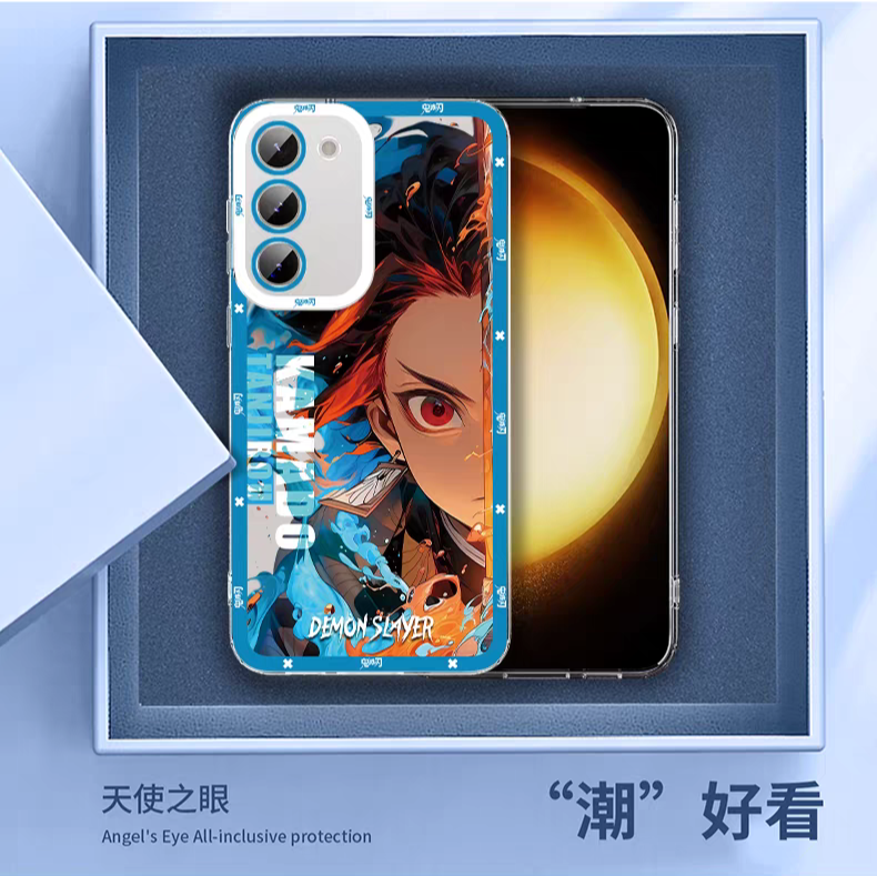 Japanese Anime Kimetsu no Yaiba Demon Slayer Half Battle Soul Style | Tanjiro Nezuko Zenitsu Inosuke Giyuu Muichiro Rengoku Mitsuri - Phone Case Samsung Galaxy S26 S25 S24 S23 S22 S21 FE Ultra Edge