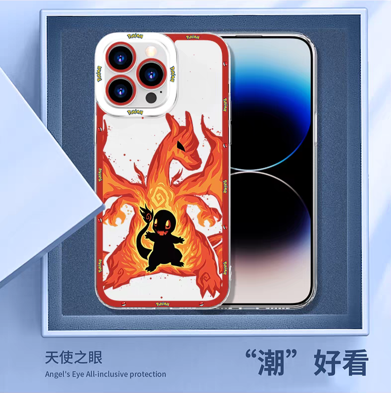 Japan Cartoon Pokemon Evolution Soul Version | Snivy Serperior Totodile Feraligatr Scorbunny Cinderace Larvitar Tyranitar - iPhone Case PLUS SE2 XS XR X 11 12 13 14 15 16 16e 17 17e Pro Promax 12mini 13mini