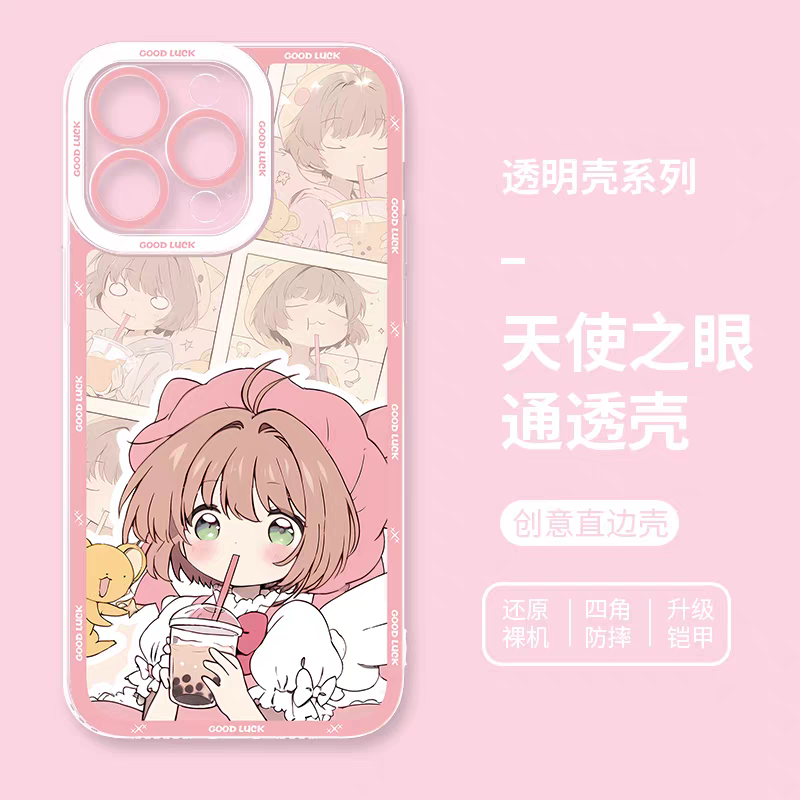 เคส iPhone ลายการ์ตูนญี่ปุ่น CardCaptor Sakura สไตล์อนิเมะ | โทโมโยะ ซากุระ สปิเนล ซัน โมโม่ เคลเบรอส 8 แบบ - สำหรับ iPhone รุ่น SE2 XS XR X 11 12 13 14 15 16 16e 17 17e Pro Promax 12mini 13mini