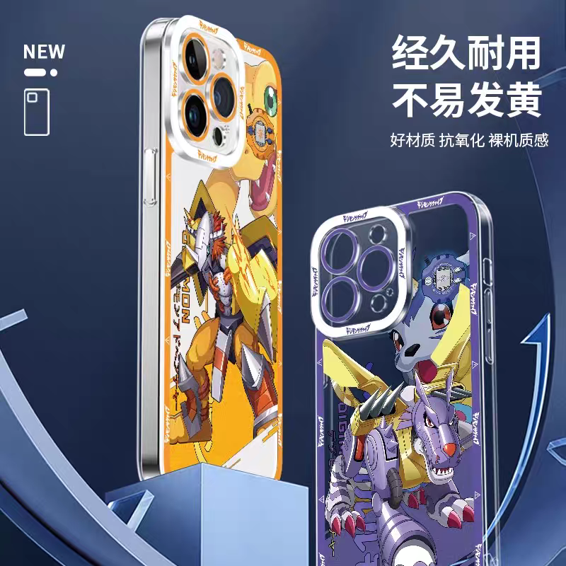 Japanese Cartoon Digimon Adventure Digital Monster Digivice Version | Palmon Piyomon Gomamon Tentomon - iPhone Case PLUS SE2 XS XR X 11 12 13 14 15 16 16e 17 17e Pro Promax 12mini 13mini
