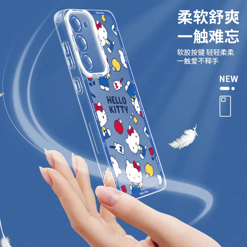Japanese Cartoon Hello Kitty | Vintage Kitty Blue Version - Phone Case Samsung Galaxy S26 S25 S24 S23 S22 S21 FE Ultra Edge