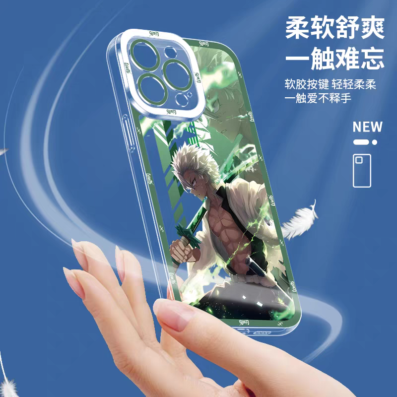 Japanese Anime Kimetsu no Yaiba Demon Slayer Anime Fighting Style | Rengoku Kyoujurou Uzui Tengen - iPhone Case 7 8 PLUS SE2 XS XR X 11 12 13 14 15 16 16e 17 17e Pro Promax 12mini 13mini