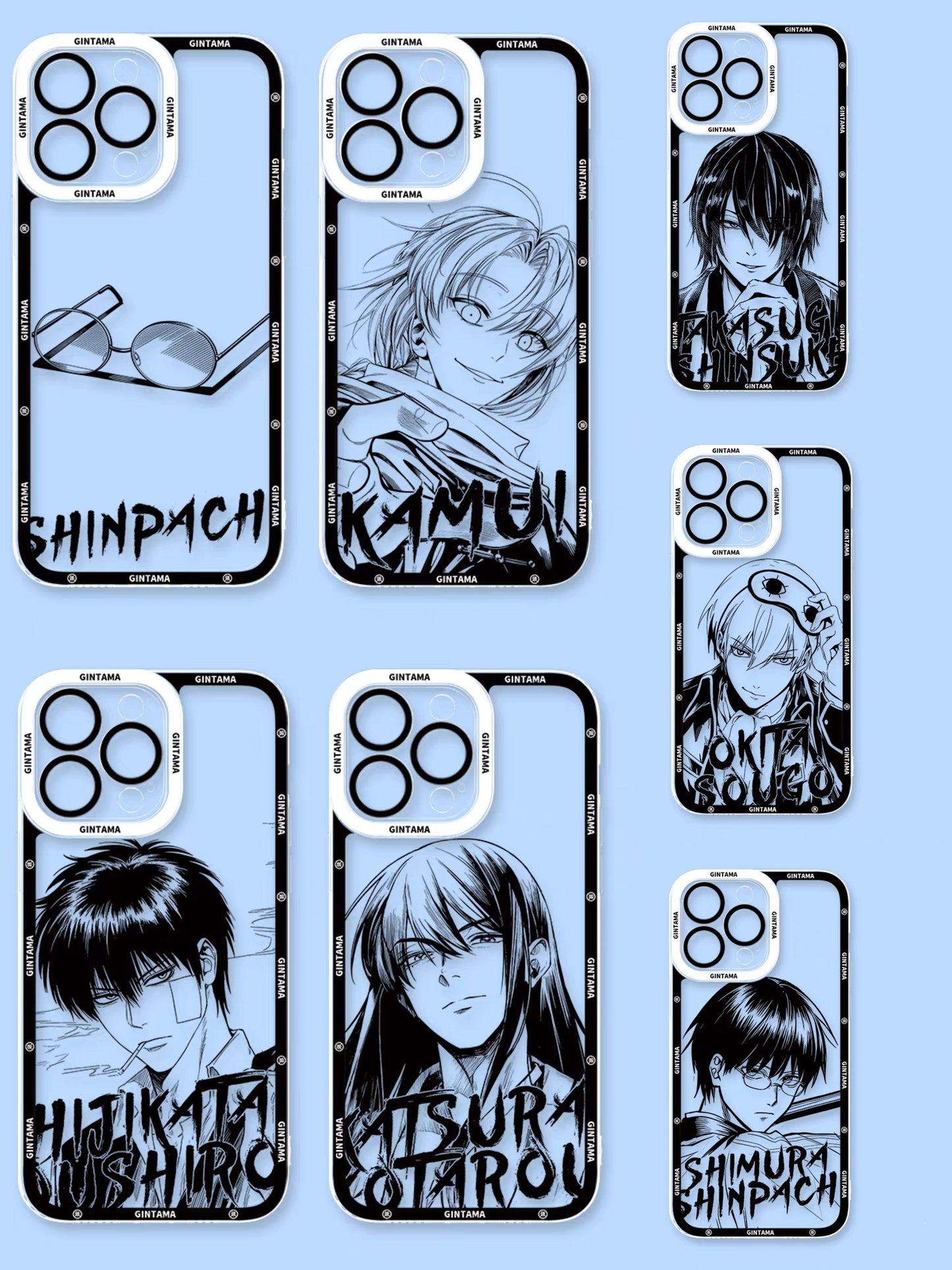 Japanese Anime Gintama Anime and Drawing Version | Part1 7 Styles Shinpachi Kamui Toushirou Kotarou Shinsuke Sougo - Phone Case Samsung Galaxy S26 S25 S24 S23 S22 S21 FE Ultra Edge