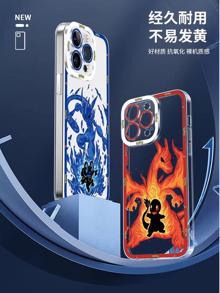 Japan Cartoon Pokemon Evolution Soul Version | Eevee Flareon Vaporeon Jolteon Leafeon Espeon Umbreon Sylveon Glaceon - iPhone Case PLUS SE2 XS XR X 11 12 13 14 15 16 16e 17 17e Pro Promax 12mini 13mini
