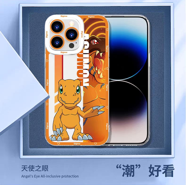 Anime Digimon Digital Monster Version 3 | Agumon Gabumon Tailmon Patamon Piyomon Tentomon Palmon Gomamon - iPhone Case 7 8 PLUS SE2 XS XR X 11 12 13 14 15 16 16e 17 17e Pro Promax 12mini 13mini