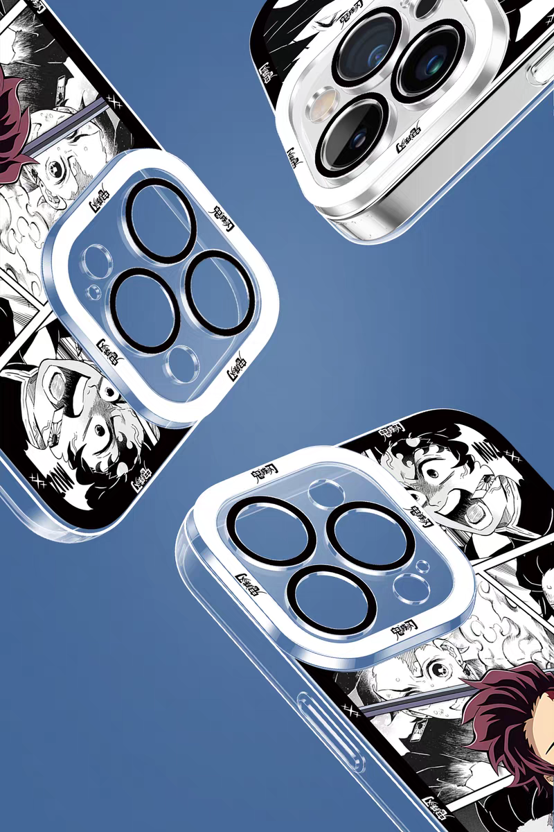 Japanese Anime Kimetsu no Yaiba Demon Slayer Comic with Anime Style | Tanjiro Nezuko Giyuu Muichiro Zenitsu Sanemi Akaza Hakuji Kokushibou Tsugikuni Michikatsu - iPhone Case 6 7 8 PLUS SE2 XS XR X 11 12 13 14 15 16 16e 17 17e Pro Promax 12mini 13mini
