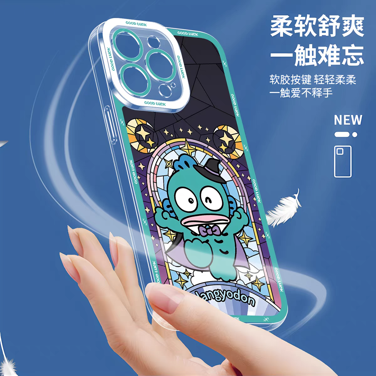 Japan Cartoon Halloween Glass Window Version | Hello Kitty Hangyodon Kuromi Pompompurin Cinnamoroll XO Bad Badtz Maru Tuxedosam Little Twin Stars - iPhone Case PLUS SE2 XS XR X 11 12 13 14 15 16 16e 17 17e Pro Promax 12mini 13mini