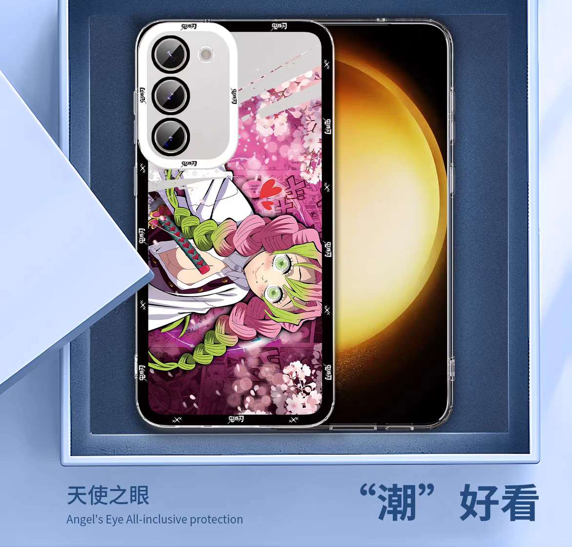 Japanese Anime Kimetsu no Yaiba Demon Slayer Horizontal Version | Kokushibou Tsugikuni Michikatsu Douma Gyoumei Sanemi Kanao Rengoku Uzui Nezuko - Phone Case Samsung Galaxy S26 S25 S24 S23 S22 S21 FE Ultra Edge